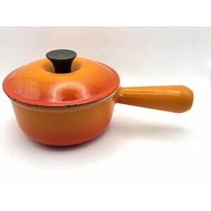 Vintage Le Creuset - Size 14 Cast Iron Saucepan with Lid